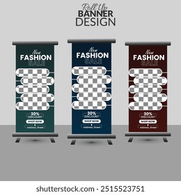 Fashion roll up banner design template