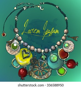 fashion rounf frame - necklace