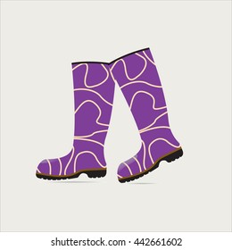 fashion rubber boots on a light background