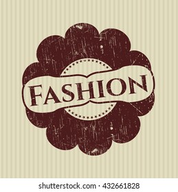 Fashion rubber stamp with grunge texture