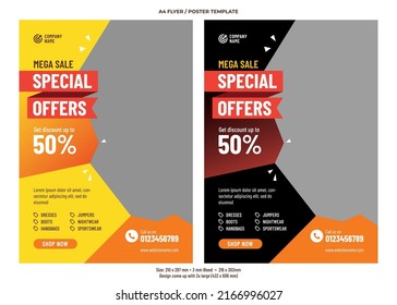 Fashion sale A4 flyer or poster design template