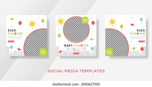 Fashion Sale Baby Banner Template For Media Social. Premium Vector