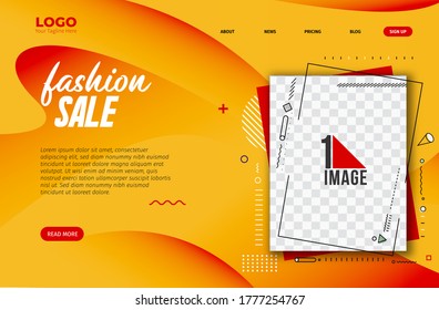 Fashion Sale Banner design with space of your photo. Vector illustration.