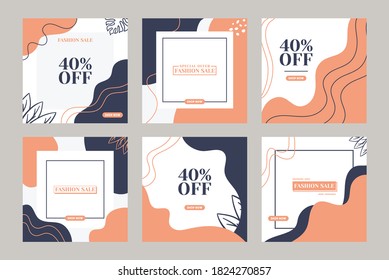 Fashion Sale Banner Feeds Design Template Social Media Post Elegant and modern