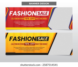 Fashion sale banner with modern design