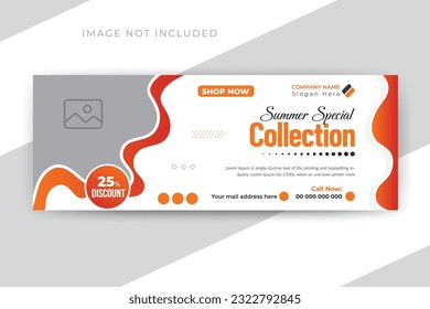 Fashion sale banner or social media timeline cover design template