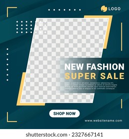 Fashion sale banner social media post template vector