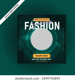 Fashion sale banner social media post template vector
