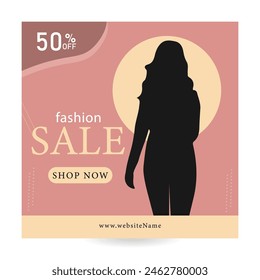 Fashion sale banner template design, suitable for web ads, social media marketing banner. editable and resizable.