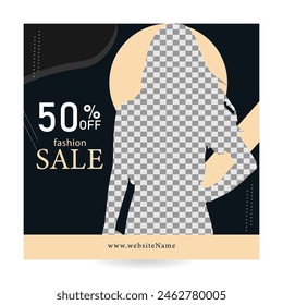 Fashion sale banner template design, suitable for web ads, social media marketing banner. editable and resizable.