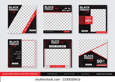 Fashion Sale Black Friday social media post design template Premium Vector