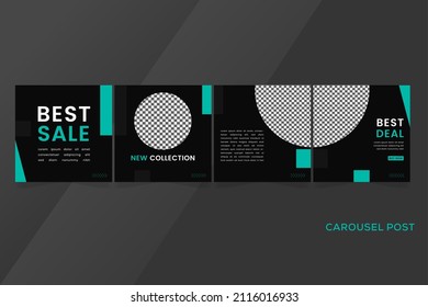 Fashion sale for carousel banner templates premium