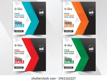 Fashion Sale discount offer Marketing Social Media Post template and layout Set,bundle.
