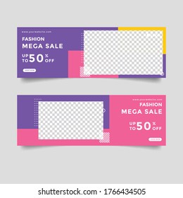 fashion sale facebook cover banner ad design template