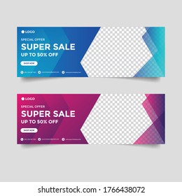 fashion sale facebook cover banner ad design template