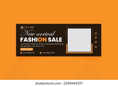 fashion sale facebook cover design template.