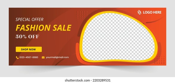 Fashion sale facebook cover social media banner. Business Facebook cover page timeline