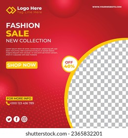 Fashion sale Facebook social media banner post template