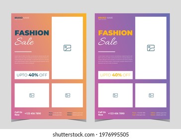 Fashion Sale Flyer. Fashion And Discount Sale Flyer Poster Template. Offer Sale Flyer Poster Template. Clothing Sale Flyer Poster Template. 