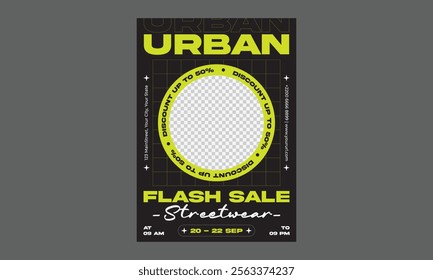 Fashion Sale Flyer. Geometric Template For Social Media And Posts, Vector Illustration. Black Friday, new year, fashion, winter
