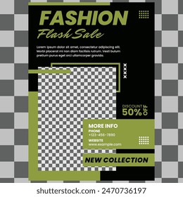 Fashion sale flyer template social media post vector illustration flat design layout