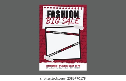 Fashion Sale Flyer. Vector banners, posters, flyers, email, newsletter, ads, promotional material. Typography discount card design.