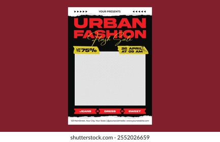Fashion Sale Flyer. Vector Modern Fluid For Big Sale Banners Design. Discount Banner Promotion Template
