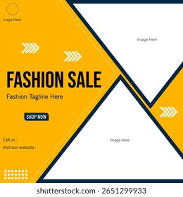 Fashion sale graphic theme social media post. Abstract vector fashion sale post.