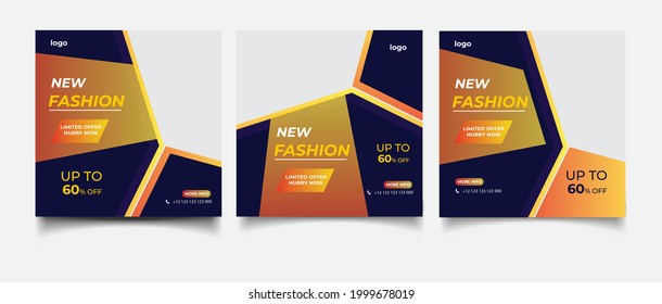 Fashion sale instagram post and social media banner template
