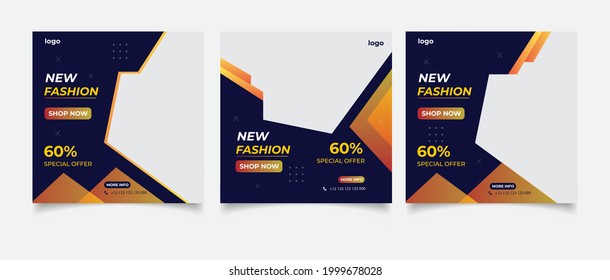Fashion sale instagram post and social media banner template
