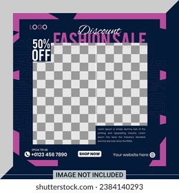 Fashion sale Instagram post template. Urban fashion social media post template.
