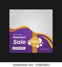 fashion sale offer advertisement banner 
 social media post template premium vector