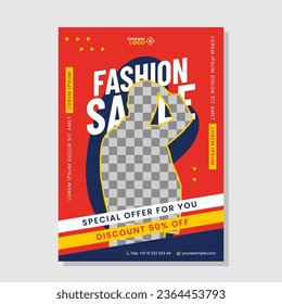 Fashion sale poster template design, Flyer design, brochure
