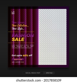 Fashion sale promo square banner template for social media post