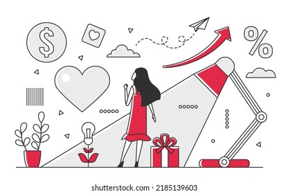 Fashion sale promotion and gift campaign. Seasonal special discount offer vector monocolor illustration