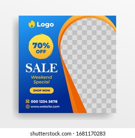 Fashion sale promotion marketing social media template vector eps 