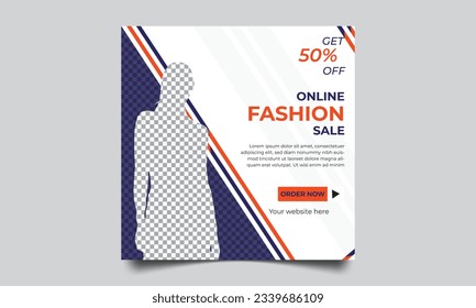 fashion sale promotion. fashion sale social media post design template