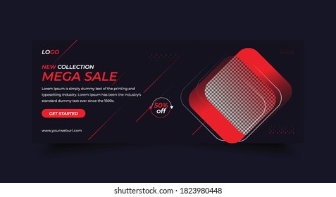 Fashion sale promotional Facebook cover design template web banner design
