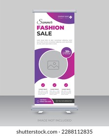 Fashion sale roll up banner collection template design