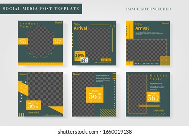fashion sale set social media post design template. Editable Post Template Social Media  Banners minimal for Digital Marketing. Promo Brand Fashion. Stories. Streaming. Vector Illustration