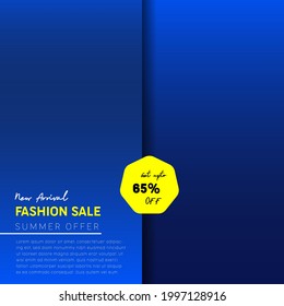 Fashion sale social media banner post template. Fashion sale social media post design with abstract background. Mega sale marketing flyer. Online fashion business offer promotion graphic web banner.