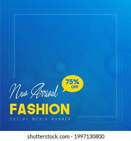 Fashion sale social media banner post template. Fashion sale social media post design with abstract background. Mega sale marketing flyer. Online fashion business offer promotion graphic web banner.