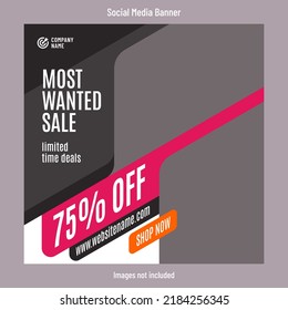 Fashion sale social media banner template