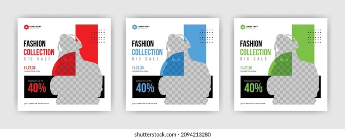 Fashion sale social media cover banner post template design