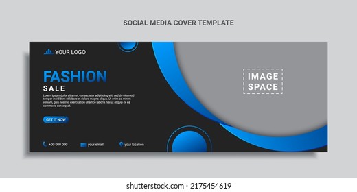 fashion sale social media cover design or web banner template