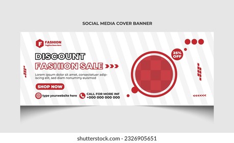 Fashion sale social media cover template design and fashion sale timeline web banner template design.
