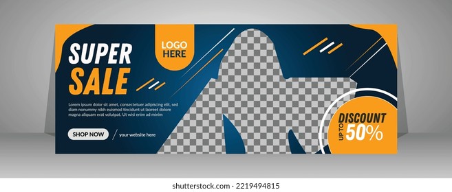Fashion sale social media facebook cover and web design template	
