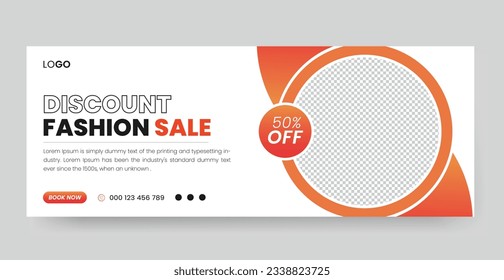 Fashion Sale Social Media Facebook Cover Design Template. Sale Social media Cover page Design Template,
Promotion Brand Fashion super sale banner. Website ad design
