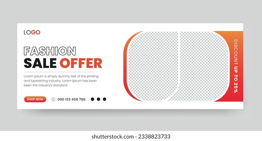 Fashion Sale Social Media Facebook Cover Design Template. Sale Social media Cover page Design Template,
Promotion Brand Fashion super sale banner. Website ad design