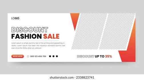 Fashion Sale Social Media Facebook Cover Design Template. Sale Social media Cover page Design Template,
Promotion Brand Fashion super sale banner. Website ad design